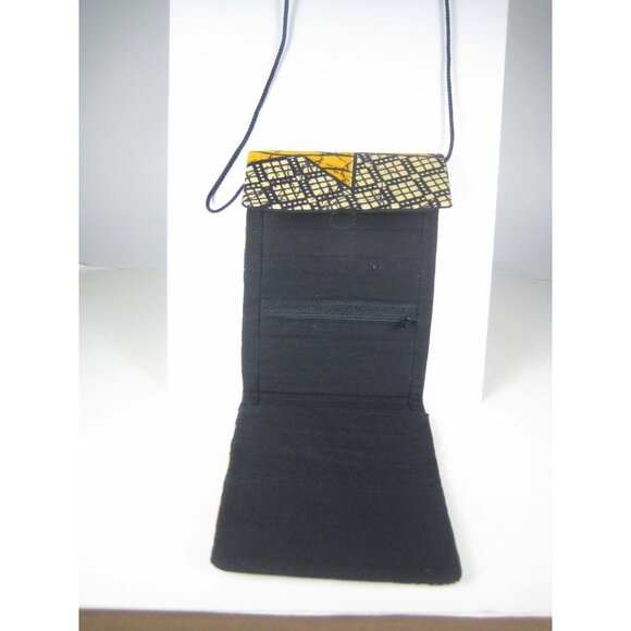 Crossbody African Fabric Handbag Purse Vintage Strap Ghana 100 Cotton - Picture 6 of 12